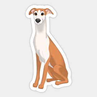 Red & White Whippet Dog Sticker